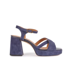 Geox Soledea Woman's Retro Platform Sandals in Navy Suede with Breathable Structure for Women, Size 40, Stylish Urban Footwear