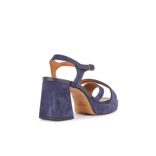 Geox Soledea Woman's Retro Platform Sandals in Navy Suede with Breathable Structure for Women, Size 40, Stylish Urban Footwear - Geox - Image 5