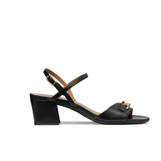 Geox New Eraklia 50 Woman's Sandals Stylish and Breathable Design Nappa Leather Upper with Metal Detail Black Color Size 38 Comfortable City and Business Wear Geox New Eraklia 50 Woman's Sandals Stylish and Breathable Design Nappa Leather Upper with Metal Detail Black Color Size 38 Comfortable City and Business Wear