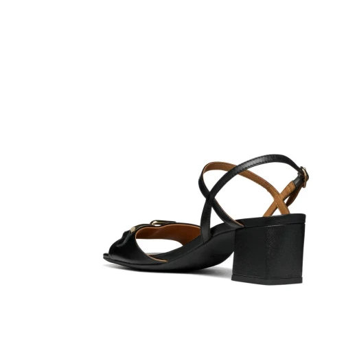 Geox New Eraklia 50 Woman's Sandals Stylish and Breathable Design Nappa Leather Upper with Metal Detail Black Color Size 38 Comfortable City and Business Wear - Image 4