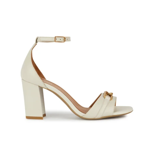 Geox New Eraklia 80 Women's Sandals, Light Sand Nappa Leather High Heels with Chic Metal Detail, Size 39, Breathable and Elegant for City and Special Occasions Geox New Eraklia 80 Women's Sandals, Light Sand Nappa Leather High Heels with Chic Metal Detail, Size 39, Breathable and Elegant for City and Special Occasions