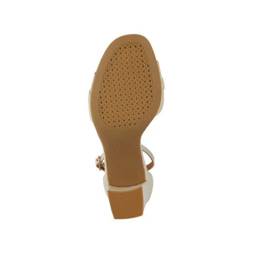 Geox New Eraklia 80 Women's Sandals, Light Sand Nappa Leather High Heels with Chic Metal Detail, Size 39, Breathable and Elegant for City and Special Occasions - Geox - Image 6