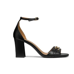 Geox New Eraklia 80 Woman's Sandals Black 36 Lightweight Breathable High Heel Nappa Upper with Metal Detail Perfect for City Events and Special Occasions D45RPE.000TU.C9999