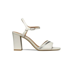 Geox New Eraklia 80 Woman Sandals Light Sand 36 Breathable High Heel Urban Contemporary Design Nappa Leather Inlay Elegant Feminine Style Fast Delivery