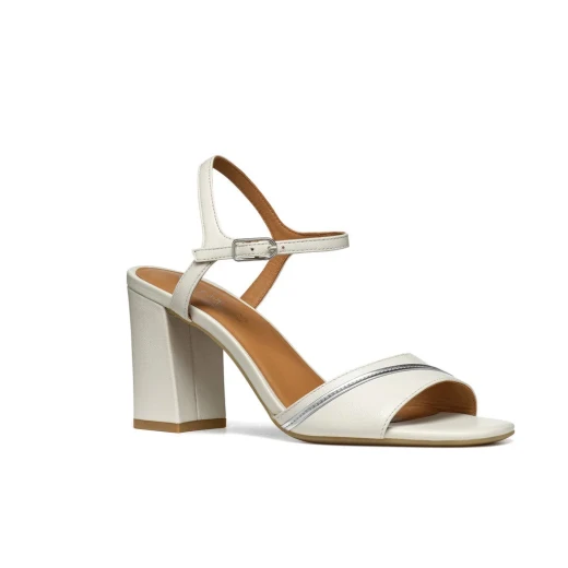 Geox New Eraklia 80 Woman Sandals Light Sand 36 Breathable High Heel Urban Contemporary Design Nappa Leather Inlay Elegant Feminine Style Fast Delivery - Geox - Image 3