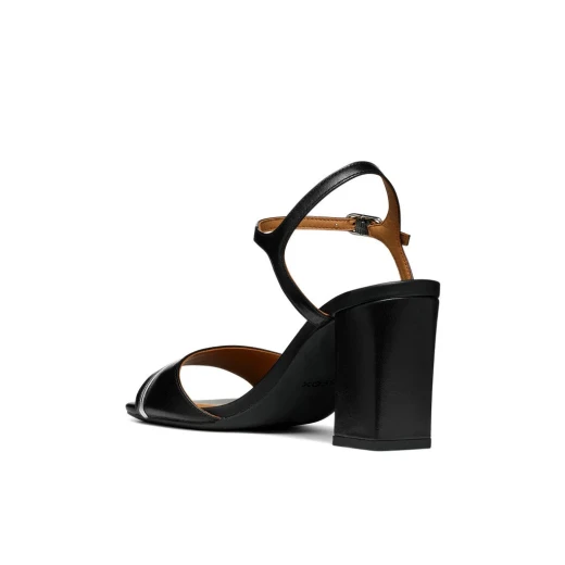 Geox New Eraklia 80 Woman's Breathable High Heel Sandals Black Nappa Leather Urban Contemporary Design Size 39 Stylish Feminine Footwear Fast Delivery Easy Exchange - Image 4