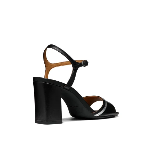 Geox New Eraklia 80 Woman's Breathable High Heel Sandals Black Nappa Leather Urban Contemporary Design Size 39 Stylish Feminine Footwear Fast Delivery Easy Exchange - Image 5