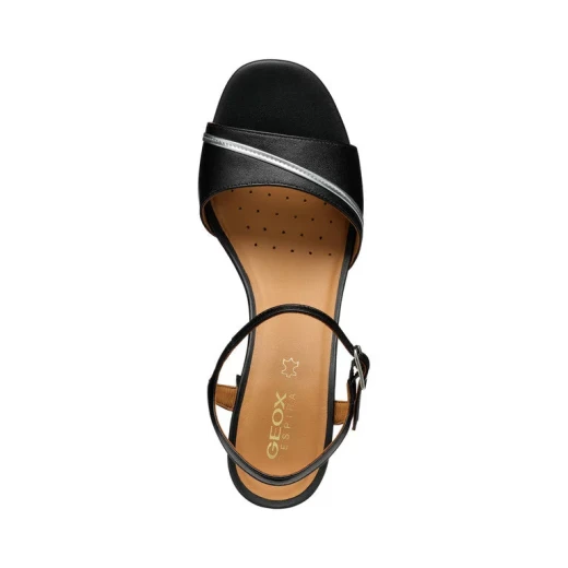 Geox New Eraklia 80 Woman's Sandals Stylish Breathable High Heel Design with Contrasting Inlay Featuring Nappa Upper in Black Size 38 Comfortable Urban Contemporary Footwear - Geox - Image 6