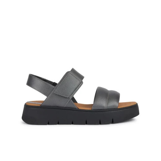 Geox Dandra 40 Woman's Sandal Gun Colour Pearlescent Leather Effect Upper Everyday Comfort Breathable Design Size 36 Casual Style Fast Delivery Easy Exchange Geox Dandra 40 Woman's Sandal Gun Colour Pearlescent Leather Effect Upper Everyday Comfort Breathable Design Size 36 Casual Style Fast Delivery Easy Exchange