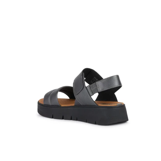 Geox Dandra 40 Woman's Sandal Gun Colour Pearlescent Leather Effect Upper Everyday Comfort Breathable Design Size 36 Casual Style Fast Delivery Easy Exchange - Geox - Image 4