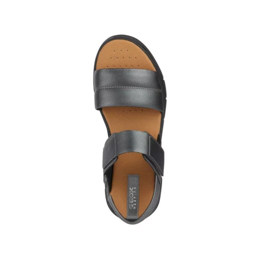 Geox Dandra 40 Woman's Sandal Gun Colour Pearlescent Leather Effect Upper Everyday Comfort Breathable Design Size 36 Casual Style Fast Delivery Easy Exchange - Geox - Image 7