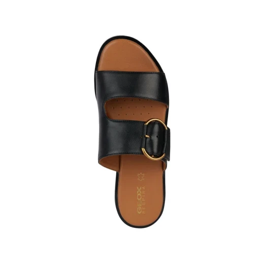 Geox Naileen Woman's Flat Sandals Breathable Leather Black Featuring Metal Buckle Size 36 Comfortable and Stylish Summer Footwear Perfect for City Wear - Geox - Image 6
