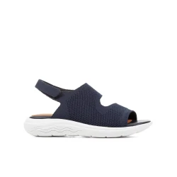 Geox Spherica EC5 Woman's Breathable Knitted Fabric Sandal, Navy, Lightweight Cushioned Comfort for Everyday Wear. Size 39. Fast Delivery and Easy Exchange.