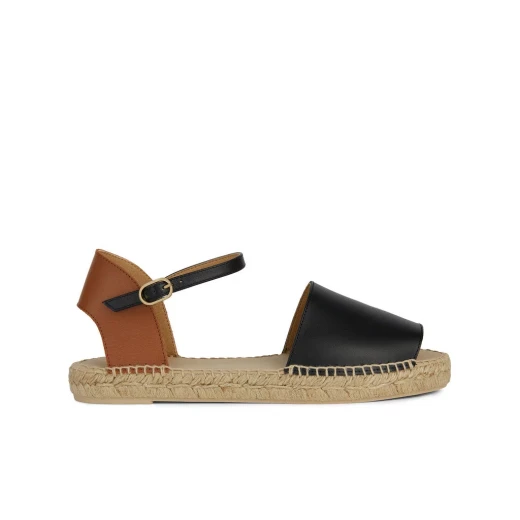 Geox Lampedusa Women's Sandals Black Leather Espadrille Style 38 Geox Lampedusa Women's Sandals Black Leather Espadrille Style 38