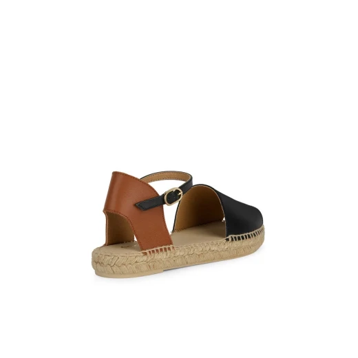 Geox Lampedusa Woman Sandals Black Leather Espadrille Style 36 - Geox - Image 4