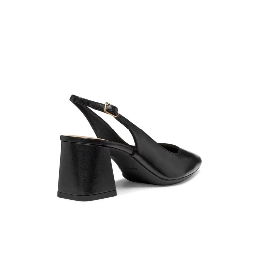 GISELDA Woman Slingback Pumps in Black Nappa Leather with Medium Heel, Comfortable Design, and Urban Style for Women. Perfect for Business or City Looks, Size 37 - Geox - Image 4