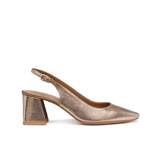 GISELDA Woman Slingback Pumps Rose Metallic Leather Mid Heel D45VCC.000KY.C8011 Size 36 Comfortable Urban Contemporary Design Sparkle for Formal Outfits GISELDA Woman Slingback Pumps Rose Metallic Leather Mid Heel D45VCC.000KY.C8011 Size 36 Comfortable Urban Contemporary Design Sparkle for Formal Outfits