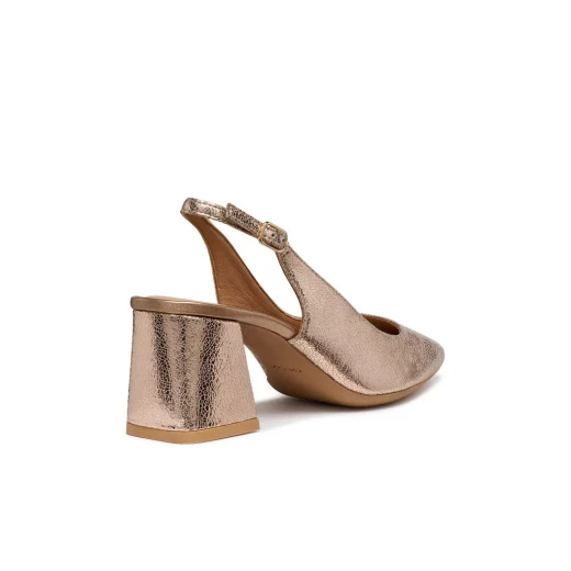 GISELDA Woman Slingback Pumps Rose Metallic Leather Mid Heel D45VCC.000KY.C8011 Size 36 Comfortable Urban Contemporary Design Sparkle for Formal Outfits - Geox - Image 4