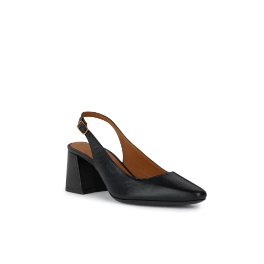 Geox Giselda Women's Slingback Heels Black Nappa Leather Comfortable Mid Heel Design City Day Night Solution Size 36 Breathable Lightweight Footwear Fast Delivery Easy Exchange - Geox - Image 3