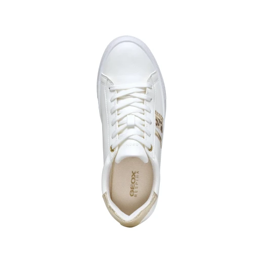 Geox Claudin Woman's Sneakers White Leather Effect Breathable Lightweight Casual Shoes Size 36 Comfortable for Everyday Wear Fast Delivery Easy Exchange - Geox - Image 3
