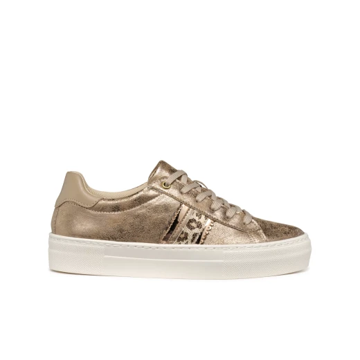 Geox Claudin Woman's Metallic Low Cut Sneaker in Gold, Size 36, Featuring Breathable Design and Everyday City Style, Perfect for Casual Outfits, Easy Exchange at Geox Stores - Geox - Image 2