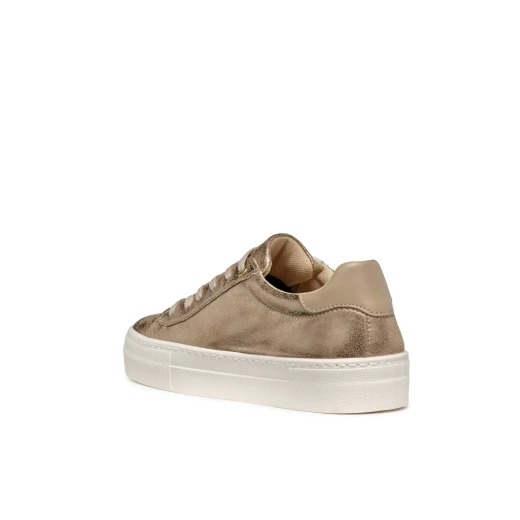 Geox Claudin Woman's Metallic Low Cut Sneaker in Gold, Size 36, Featuring Breathable Design and Everyday City Style, Perfect for Casual Outfits, Easy Exchange at Geox Stores - Geox - Image 3