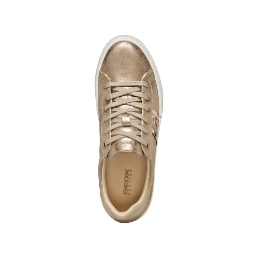 Geox Claudin Woman's Metallic Low Cut Sneaker in Gold, Size 36, Featuring Breathable Design and Everyday City Style, Perfect for Casual Outfits, Easy Exchange at Geox Stores - Geox - Image 7