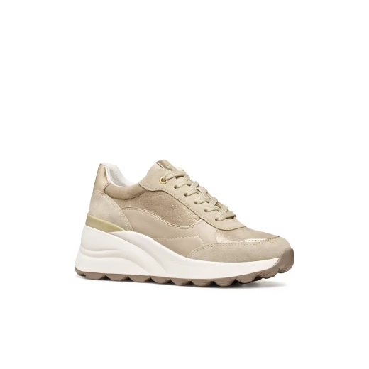 Geox Spherica EC13 Woman's Sneaker: Light Gold Suede Design, Exceptional Cushioning and Breathability, Size 37, Modern Casual Style, Innovative Aesthetic, D45WAA.0MA22.C2LH6 - Geox - Image 3