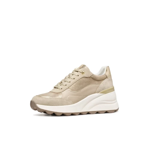 Geox Spherica EC13 Woman's Sneaker: Light Gold Suede Design, Exceptional Cushioning and Breathability, Size 37, Modern Casual Style, Innovative Aesthetic, D45WAA.0MA22.C2LH6 - Geox - Image 4