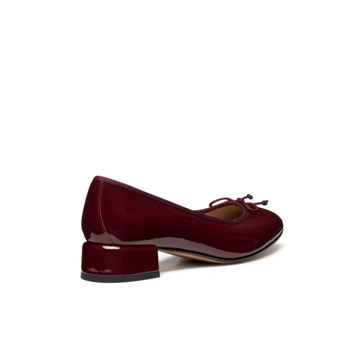Floretia Woman Ballet Flats Burgundy Patent Leather Bow Embellishment Size 37 - Geox - Image 4