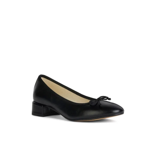Geox Floretia Women's Ballet Flats Black Nappa Leather Bow Embellishment Comfortable Low Heel Lightweight Breathable Size 36 City Refinement Versatile Design For Endless Occasions - Floretia - Image 3