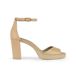 Geox Woman Walk Pleasure 85S1 Nude Sandals Size 38 Crafted from Premium Nappa Leather High Heels for Women City Wear Breathable Design Fast Delivery Easy Exchange