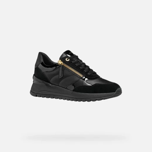 Desya Woman Low Cut Sneakers Black Suede and Nappa Leather 36 - Geox - Image 12