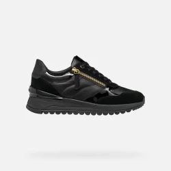 Desya Woman Low Cut Sneakers Black Suede and Nappa Leather 36