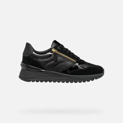 Desya Woman Sneakers Black 38 Side Zip Breathable Casual Shoes - Geox - Image 2