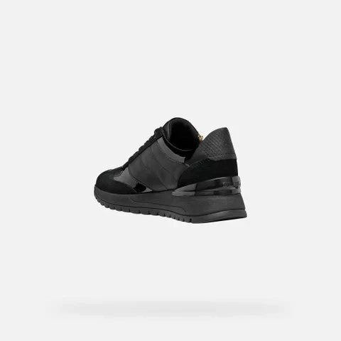 Desya Woman Low Cut Sneakers Black Suede and Nappa Leather 36 - Geox - Image 8