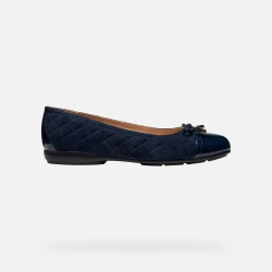 ANNYTAH Woman Ballet Flat Navy Blue Suede Breathable Design Classic Decorative Bow Embellishment Comfortable Stylish Footwear Size 36 For Everyday Wear