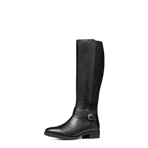 GEOX Felicity Woman's Tall Leather Boots: Comfortable & Breathable Equestrian Style with Elasticated Side Panel, Black Color, Size 38 - Geox - Image 9