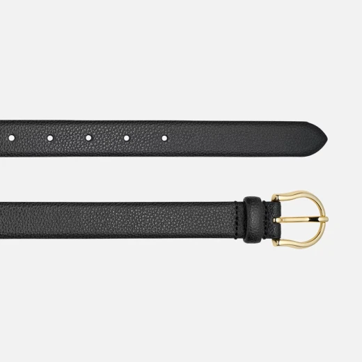 Elegant Woman's Belt in Black Leather, 95cm Length, Featuring a Rounded Metal Buckle – Perfect Accessory for Everyday Wear and Office Attire, Casual Fashion - Geox - Image 3