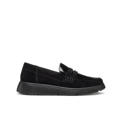 Arlara Woman Loafer Black 37, Crafted from Suede and Patent Leather Effect Material, Contemporary Design for Metropolitan Appeal, Comfortable Fit, Keeps Feet Fresh