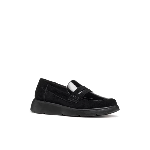 Arlara Woman Loafer Black 36 Suede and Patent Leather Effect Comfortable Fit Breathable Design for Metropolitan Appeal D46LCB.02266.C9999 - Geox - Image 3