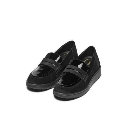 Arlara Woman Loafer Black 36 Suede and Patent Leather Effect Comfortable Fit Breathable Design for Metropolitan Appeal D46LCB.02266.C9999 - Geox - Image 7