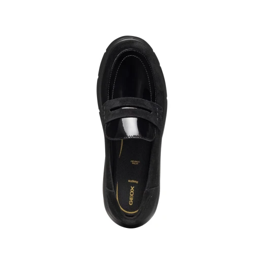 Arlara Woman Loafer Black 37, Crafted from Suede and Patent Leather Effect Material, Contemporary Design for Metropolitan Appeal, Comfortable Fit, Keeps Feet Fresh - Geox - Image 9