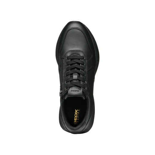 Amabel Woman LowCut Sneakers Black Nappa Leather Retro Running Shoe Style Breathable Comfortable Everyday Casual Footwear Size 37 Item Code D46MDA.00085.C9999 - Geox - Image 3