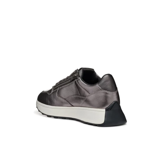 Geox Amabel Woman Sneakers Silver Metallic Leather Pearlescent Low Cut Breathable Retro Running Style Sporty Chic Design Fast Delivery Easy Exchange Size 41 - Amabel - Image 4