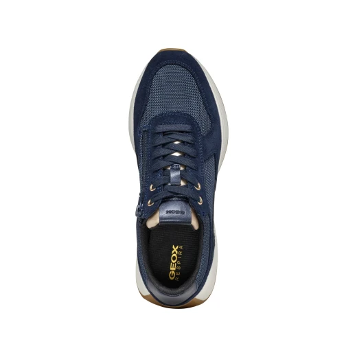Geox Amabel Woman's Low-Cut Sneakers Navy Blue Sporty Chic Design Shiny Fabric Suede Breathable Comfortable Shoes Size 41 Fast Delivery Easy Exchange - Amabel - Image 7