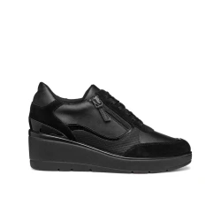 Geox Ilde Woman Sneakers Black Suede 37 Breathable Hybrid Style