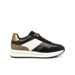 Runntix Woman Sneaker Black Leather Effect Suede Design Sporty Everyday Shoe Size 37 Contemporary Dynamic Running Inspired Fashion Item D46RRA.05422.C0503