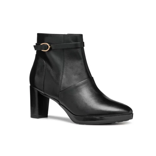 Geox Walk Pleasure Women's Ankle Boots in Black Leather with Mid Heel Platform, Size 37, Modern Aesthetic, Exceptional Cushioning for Comfortable Wear, Model D46TEA Geox Walk Pleasure Women's Ankle Boots in Black Leather with Mid Heel Platform, Size 37, Modern Aesthetic, Exceptional Cushioning for Comfortable Wear, Model D46TEA