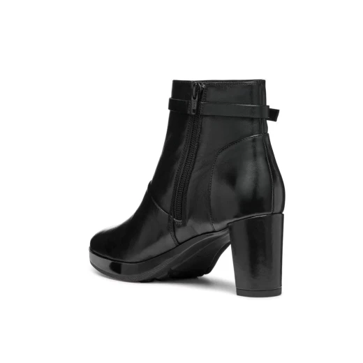 Geox Walk Pleasure Women's Ankle Boots in Black Leather with Mid Heel Platform, Size 37, Modern Aesthetic, Exceptional Cushioning for Comfortable Wear, Model D46TEA - Geox - Image 3